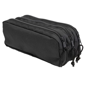 Idena 20121 - Peračník s 3 priehradkami na zips, cca 9 x 23 x 10 cm, čierny, 3 priehradky