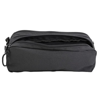 Idena 20121 - Peračník s 3 priehradkami na zips, cca 9 x 23 x 10 cm, čierny, 3 priehradky