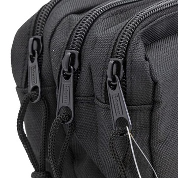 Idena 20121 - Peračník s 3 priehradkami na zips, cca 9 x 23 x 10 cm, čierny, 3 priehradky