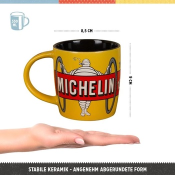Nostalgický retro hrnček na kávu, 330 ml, Michelin – Tyres Bibendum Yellow