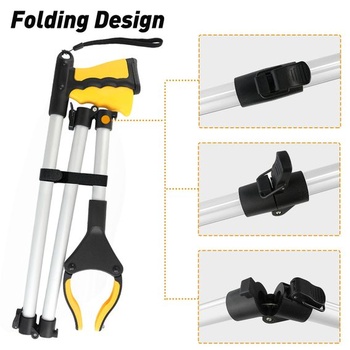 Drapač na sbírání předmětů, 108cm drapač pro seniory, sběrač odpadků, žlutý