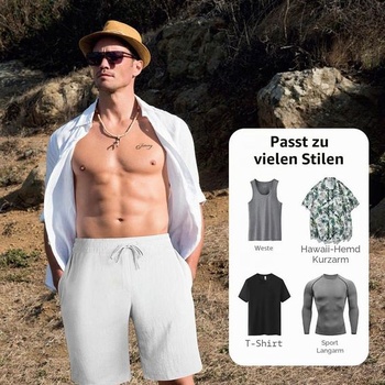 Pánské letní volnočasové kraťasy AUYAO (M~XL) bílé L
