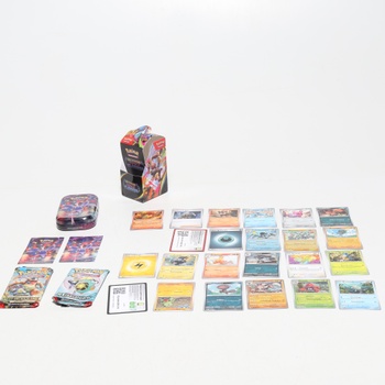 Kartová hra Pokémon Trading: Mini Tin Box Mega Heroes – Mega Latias (1 samolepka, 1 obrázková karta