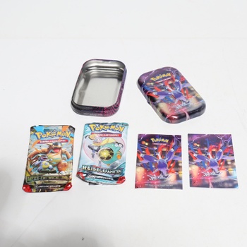 Kartová hra Pokémon Trading: Mini Tin Box Mega Heroes – Mega Latias (1 samolepka, 1 obrázková karta