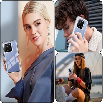Puzdro na telefón pre Xiaomi 14 Pro, priehľadné silikónové puzdro so vstavanou ochranou displeja,