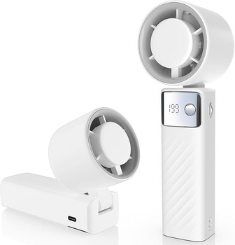 Ručný ventilátor, mini prenosný ventilátor s LCD displejom a 199 rýchlosťami, tichý USB ventilátor s