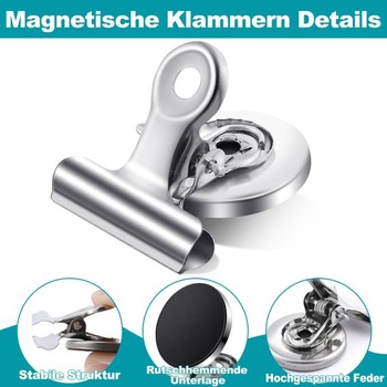 Jeffbaubl 24 kusů magnetických svorek, magnetické svorky, stříbrné
