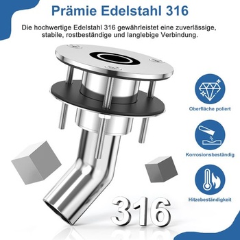 Výfuková koncovka pre nezávislé kúrenie Nuyoah Diesel, 24mm, ohnutá, príslušenstvo pre výfuk