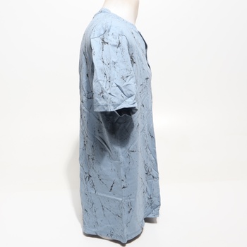 Pánske tričko HMIYA, 100% bavlna, vintage henley, krátky rukáv, letné, ležérne, veľkosť XL, čierna,