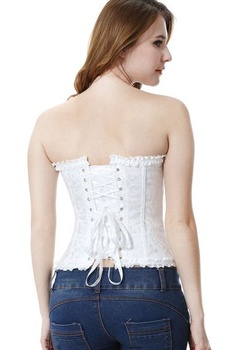 Dámsky sexy vintage korzet s korzetom a šatkou Everbellus, veľkosť 5XL, biely