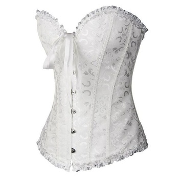 Dámsky sexy vintage korzet s korzetom a šatkou Everbellus, veľkosť 5XL, biely
