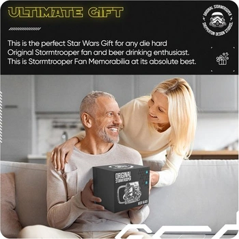 Originální pivní hrnek s motivem helmy Stormtrooper, průhledný pivní hrnek v ikonickém designu