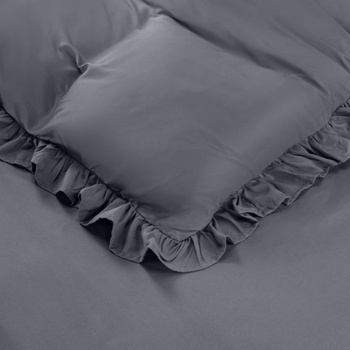 Posteľná súprava Utopia Bedding s volánikmi 220x240, šedá 240x220cm + 2 x obliečky na vankúš 65x65cm