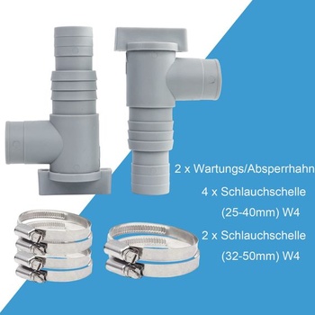 Uzavírací ventil bazénu s hadicovou přípojkou 32 mm, uzavírací ventil bazénové hadice 32 mm, PVC
