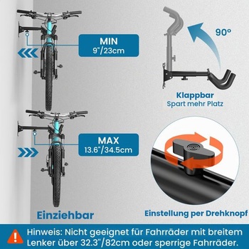 Nástěnný držák na kolo Housolution - polstrovaný EVA pěnou. 1 kus, dvojitý háček, nastavitelné