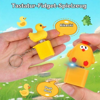 Sada 4 hračiek Fidget s príveskom na kľúče Clicker, kvákanie žiab B