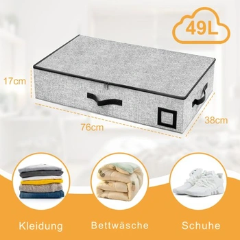 Úložný box pod postel Gabbrielli Home & More – len 1200D, skládací, rozměrově stabilní, víko a zip,