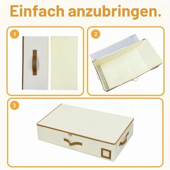 Úložný box pod postel Gabbrielli Home & More – len 1200D, skládací, rozměrově stabilní, víko a zip,