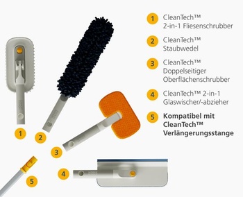 Prachovka Joseph Joseph CleanTech 3 v 1 s úložným puzdrom a čistiacim nástrojom pre hlavicu
