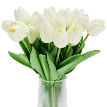 QWORK® 20 umelých tulipánov, umelé kvety ako pravé,…