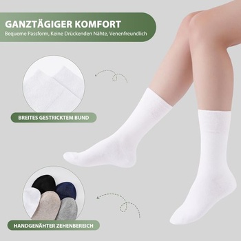 Bambusové diabetické ponožky Niorasen, 6 párov diabetických ponožiek bez elastickej manžety a bezšvíkové,