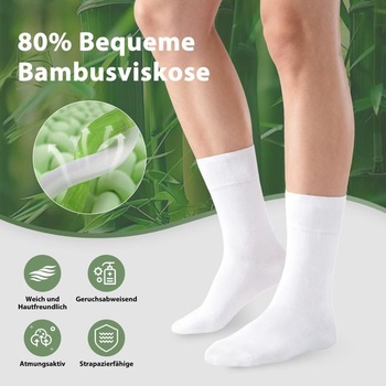 Bambusové diabetické ponožky Niorasen, 6 párov diabetických ponožiek bez elastickej manžety a bezšvíkové,