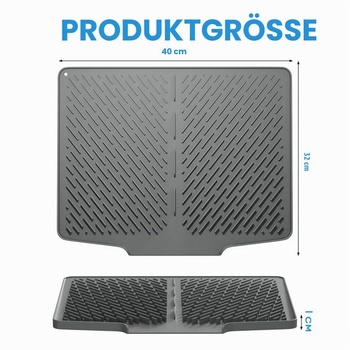Silikonová odkapávací podložka BuyCard – skládací kuchyňská podložka 40x32 cm s odtokem a