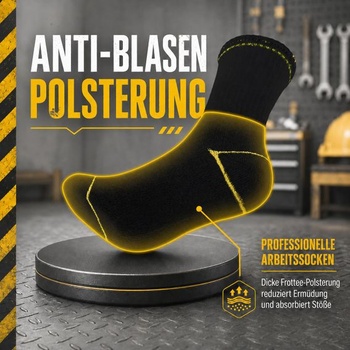 Pánské pracovní ponožky Niorasen, černé, 6/10 párů, polstrované ponožky, velikost 43-46, černé x 10