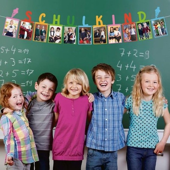 HUKUMA Dekorácia k návratu do školy, Girlanda s fotografiou školákov, Fotografický banner s girlandou