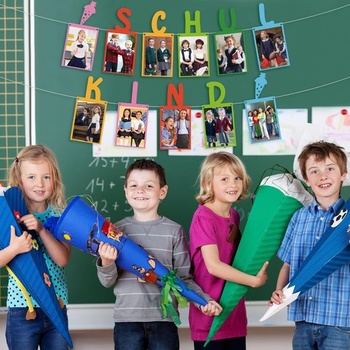 HUKUMA Dekorácia k návratu do školy, Girlanda s fotografiou školákov, Fotografický banner s girlandou