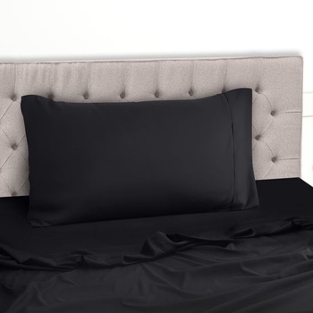 Utopia Bedding 3dielna sada prestieradiel, 90x190cm, čierna | 1 obliečka na vankúš 50x75cm