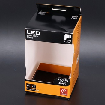 LED žiarovka EGLO E27, klasická okrúhla žiarovka, retro žiarovka, 4 watty (ekvivalent 40 wattov), 470