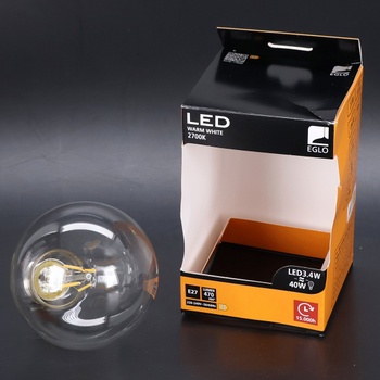 LED žiarovka EGLO E27, klasická okrúhla žiarovka, retro žiarovka, 4 watty (ekvivalent 40 wattov), 470