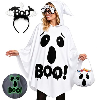 Halloweensky kostým ducha SelfTek pre ženy s pláštenkou…