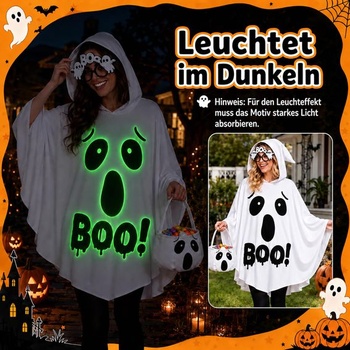 Halloweensky kostým ducha SelfTek pre ženy s pláštenkou svietiacou v tme pre dospelých