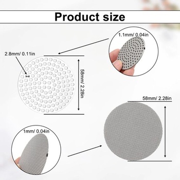 2 x 58mm nerezové sitká na espresso pre portafiltre, 2 modely opakovane použiteľných sít na