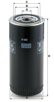 MANN-FILTER, W 962 Olejový filter jednoduchý