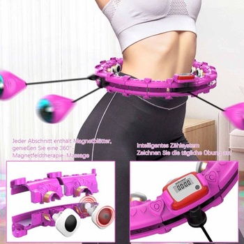 LETAO Chytrá fitness obruč s počítadlom, múdra hula hoop pre dospelých a začiatočníkov, 24