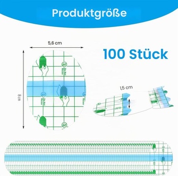 Aolso Voděodolné špunty do uší, 100 kusů, Průhledné, PU fólie, Bavlna, Jednorázové, Plavání,