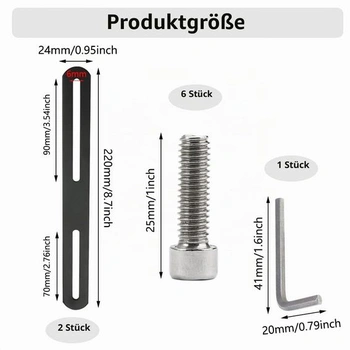 Montážna sada pre poštovú schránku k plotu, 2 kusy, 220 x 24 mm, nerezová oceľ