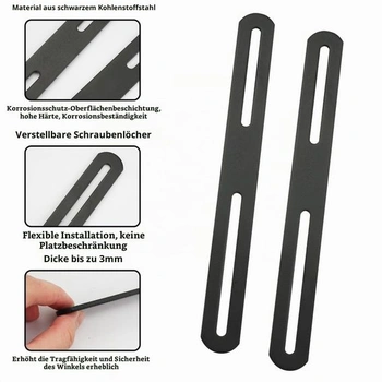 Montážna sada pre poštovú schránku k plotu, 2 kusy, 220 x 24 mm, nerezová oceľ