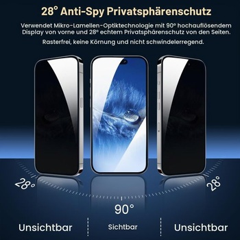 Ochranná fólia na displej QHOHQ pre iPhone 15 Pro [6,1 palca] s 3 chráničmi fotoaparátu, tvrdené