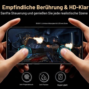Ochranná fólia na displej QHOHQ pre iPhone 15 Pro [6,1 palca] s 3 chráničmi fotoaparátu, tvrdené