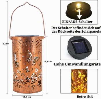 Venkovní závěsná solární světla - 1 kus venkovní zahradní solární světla 1 ks - motýl