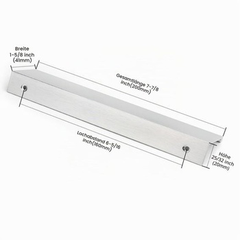 Súprava nábytkových úchytiek Regy 10 kusov, strieborná, rozstup otvorov 160 mm, skryté úchytky skriniek,