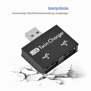 USB Hub adaptér, 2 porty, prenosný dátový húb pre notebook, čierny