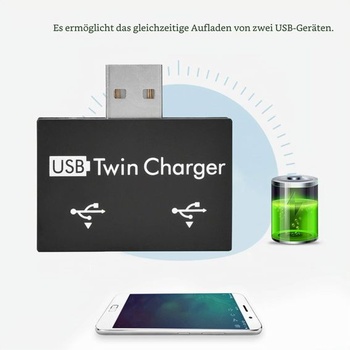 USB Hub adaptér, 2 porty, prenosný dátový húb pre notebook, čierny