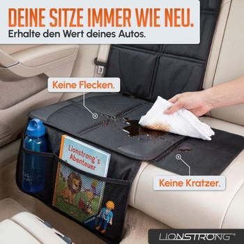 Chránič detskej autosedačky LIONSTRONG® - Poťah na sedadlo [VHODNÉ PRE ISOFIX] - Čierny prémiový