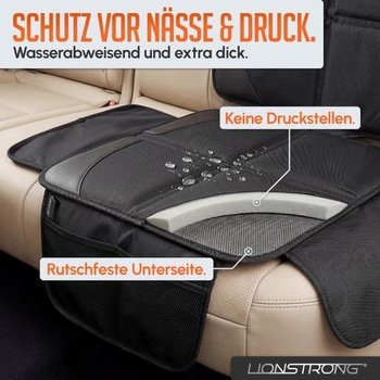 Chránič detskej autosedačky LIONSTRONG® - Poťah na sedadlo [VHODNÉ PRE ISOFIX] - Čierny prémiový