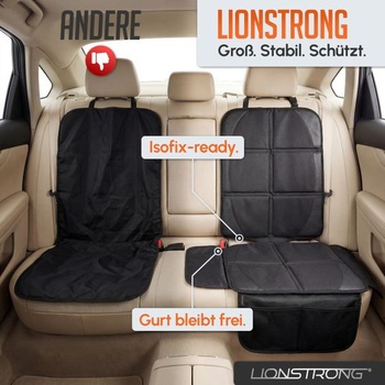Chránič detskej autosedačky LIONSTRONG® - Poťah na sedadlo [VHODNÉ PRE ISOFIX] - Čierny prémiový